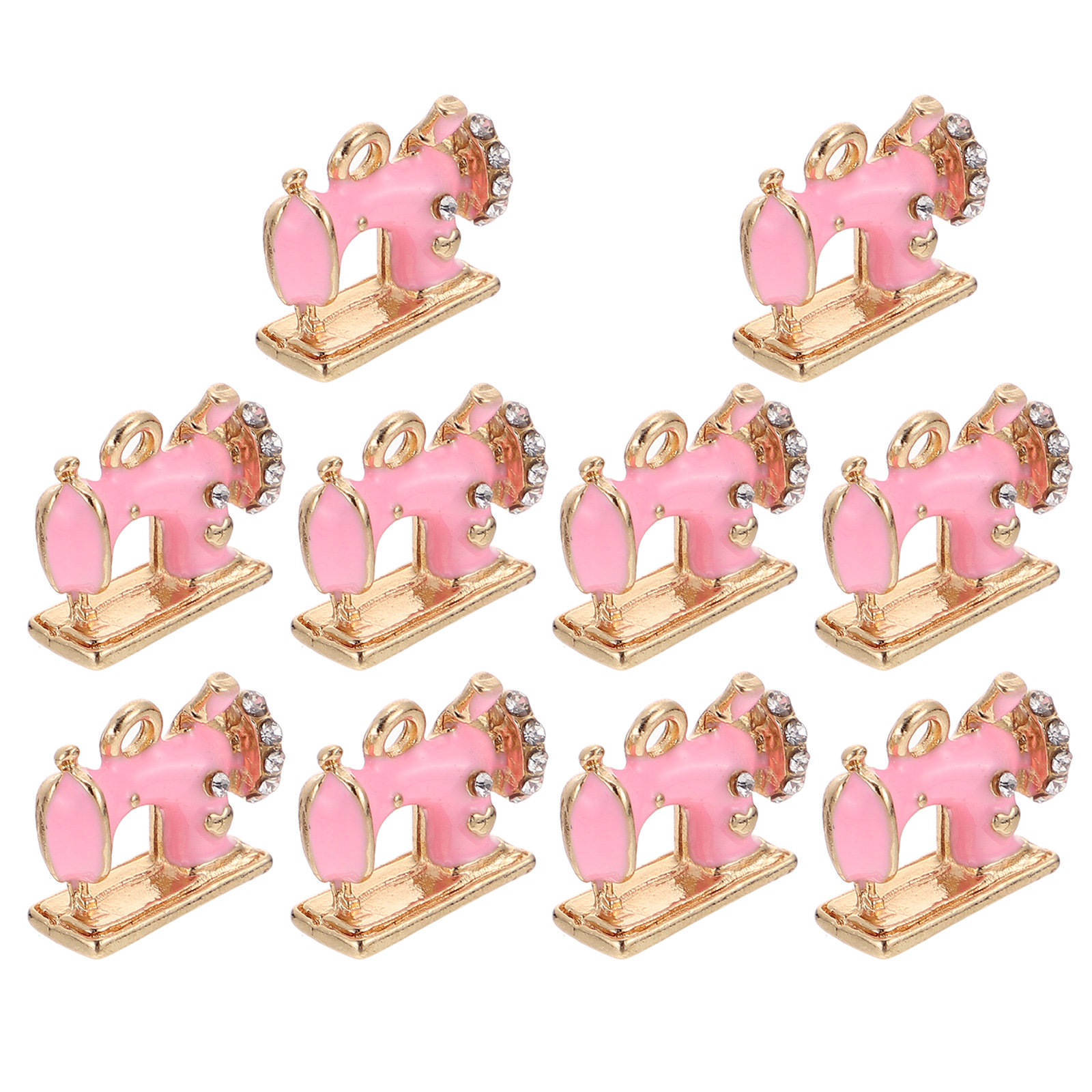 Jewelry Making Machines - 10個入り、アンティーク風チャーム、ジュエリーペンダント、かわいらしいデザインで、裁縫機のアクセサリーペンダント作りに最適。