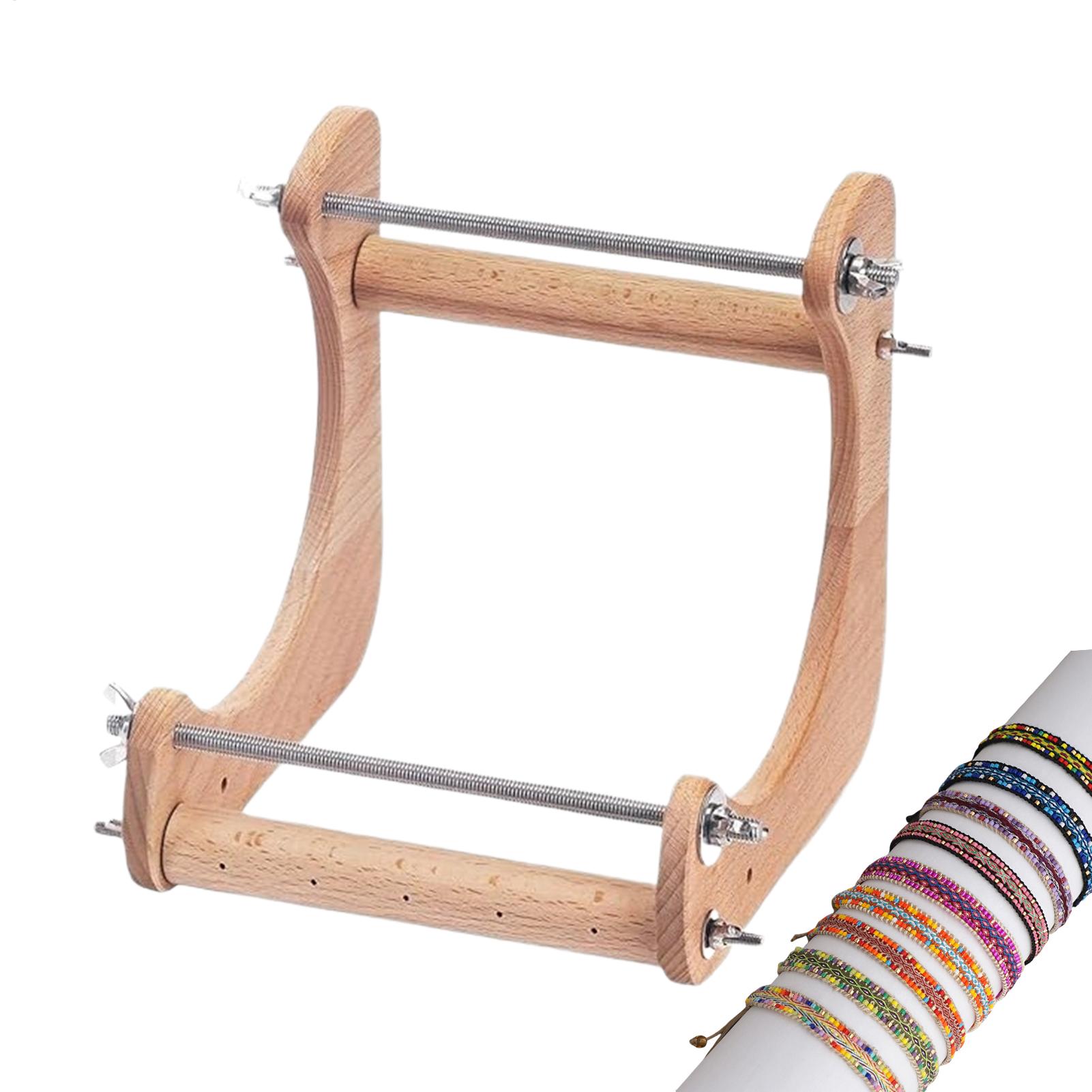 Jewelry Making Machines - 木製ビーズ織り機、高さ調節可能な縦型ビーズフレーム、ブレスレット作成機、手作りビーズ編み道具、ネックレス作成用。