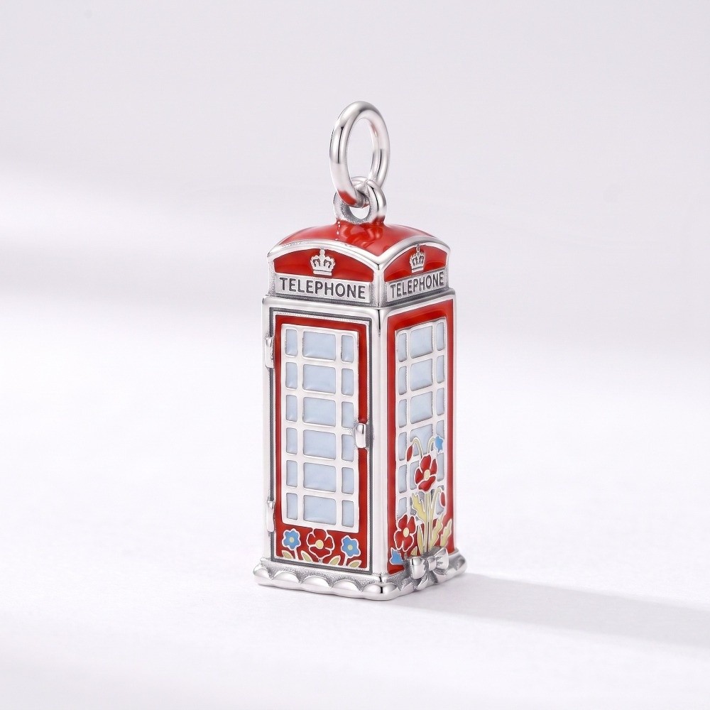 ステンレス製の漫画風ペンダント、英国をテーマにしたミニチュア - Jewelry Making London のレビューと価格