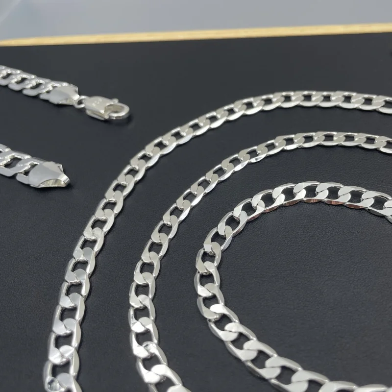 メンズ 925 スターリングシルバーネックレス 2/4/6/ - Lobster Clasp Silver のレビューと価格
