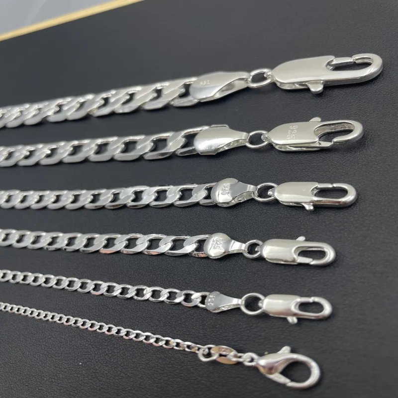 メンズ 925 スターリングシルバーネックレス 2/4/6/ - Lobster Clasp Silver のレビューと価格