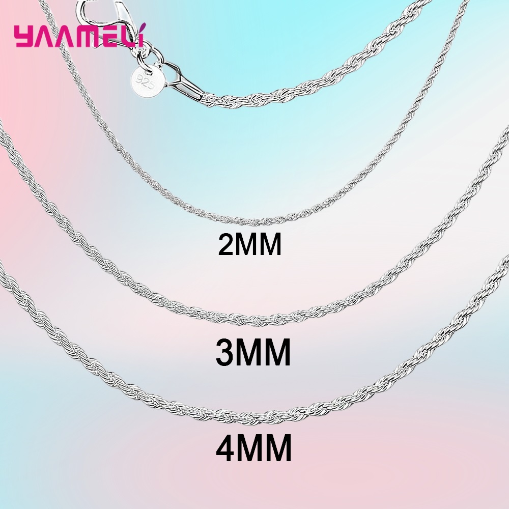 男性と女性のための本物のピュアシルバーネックレス,ロブスター - Lobster Clasp Silver のレビューと価格