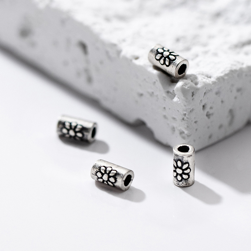 925シルバー スペーサービーズ デイジーフラワー彫刻 シリ - Jewelry Making In La のレビューと価格