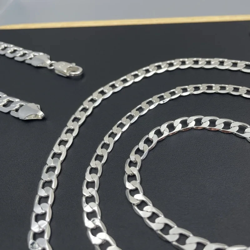 メンズ 925 スターリングシルバーネックレス 2/4/6/ - Lobster Clasp Silver のレビューと価格