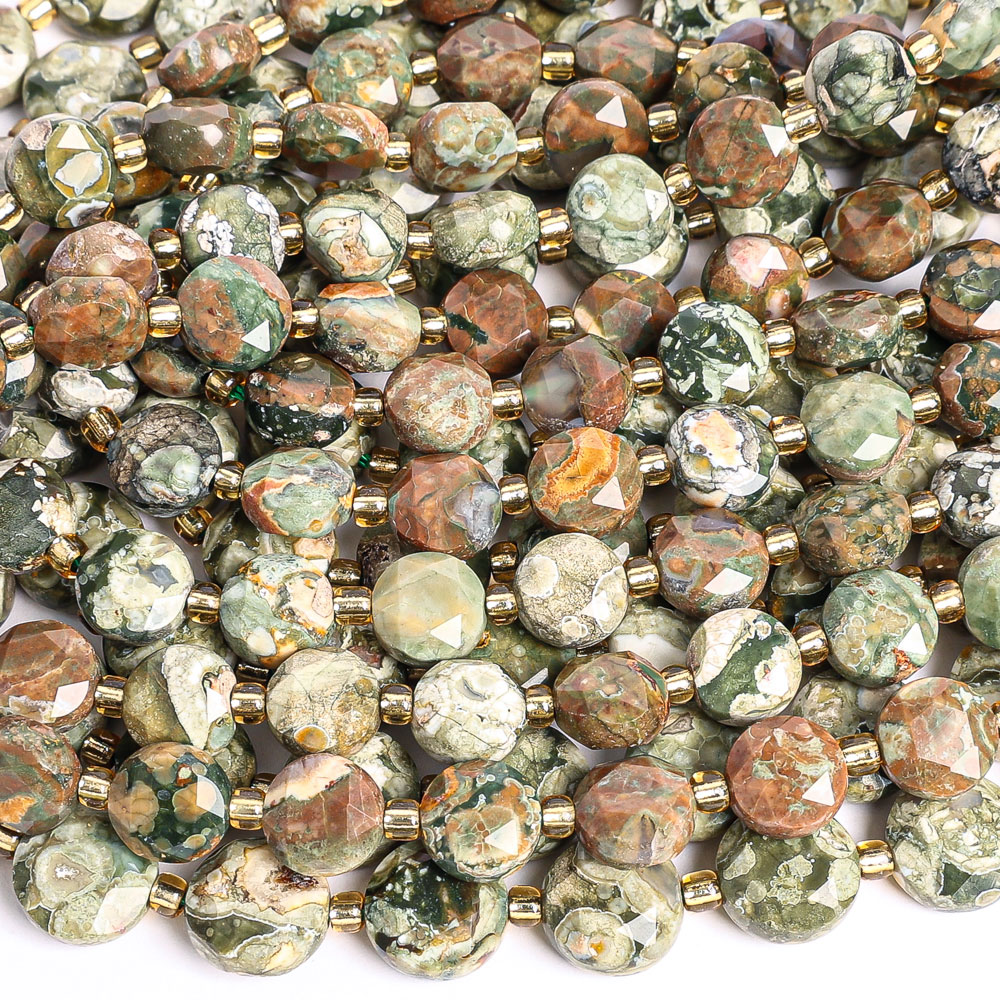 スパローストーン天然石ビーズ グリーンファセットラウンドジェ - Jewelry Making Gemstones のレビューと価格