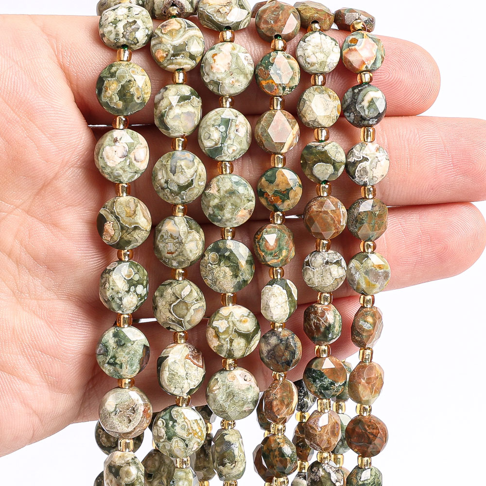 スパローストーン天然石ビーズ グリーンファセットラウンドジェ - Jewelry Making Gemstones のレビューと価格