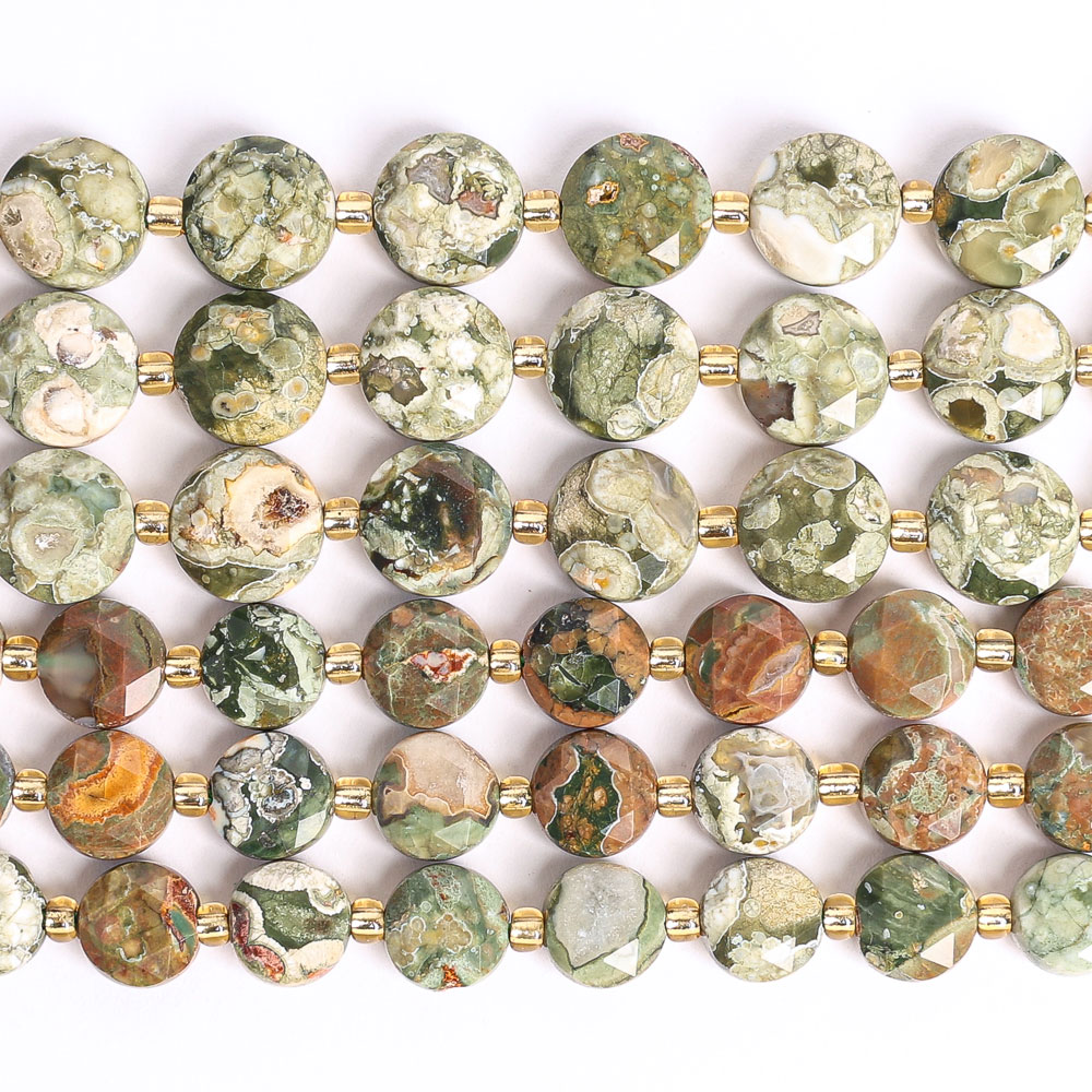 スパローストーン天然石ビーズ グリーンファセットラウンドジェ - Jewelry Making Gemstones のレビューと価格