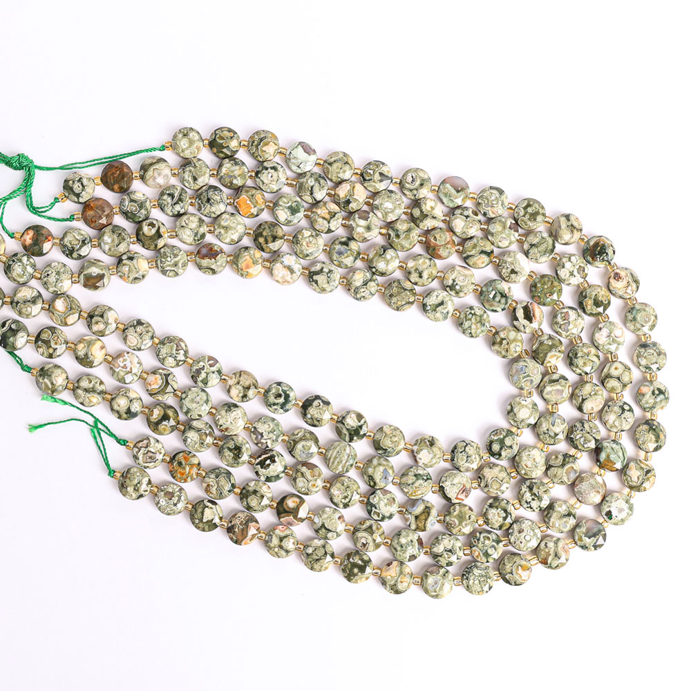 スパローストーン天然石ビーズ グリーンファセットラウンドジェ - Jewelry Making Gemstones のレビューと価格
